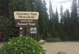 Quandary Peak Trailhead Sign